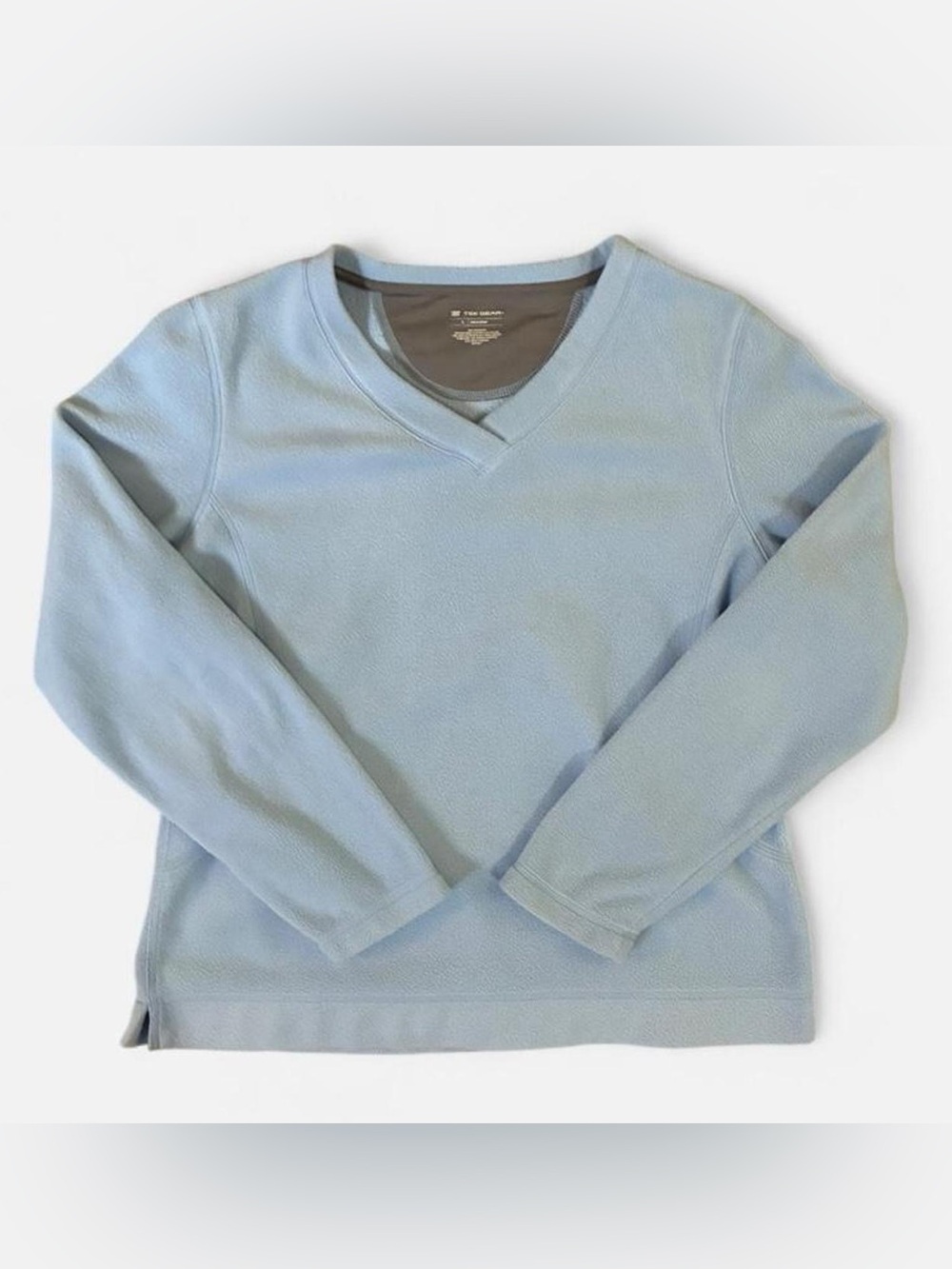 Women’s L V-Neck Lightweight Tek Gear Fleece Sweatshirt - Light Blue